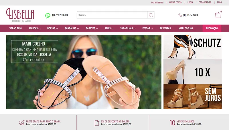 Loja Virtual da Lisbella Calçados Femininos